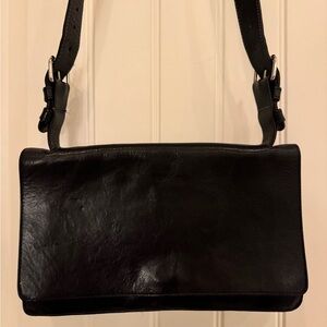 Vintage Aldo Black Leather Shoulder Purse. 11.75” by 7”by 3”